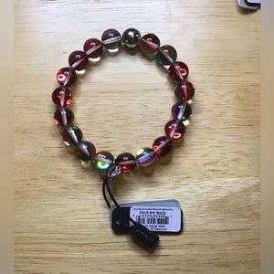 ❤️❤️ NOGU Mars Red .925 Sterling Silver Galaxy Glass Statement Bracelet ❤️❤️